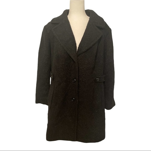 New York Bouncy Wool Fully Lined Button Up Plus Size Coat 1X NWT - Picture 4 of 12